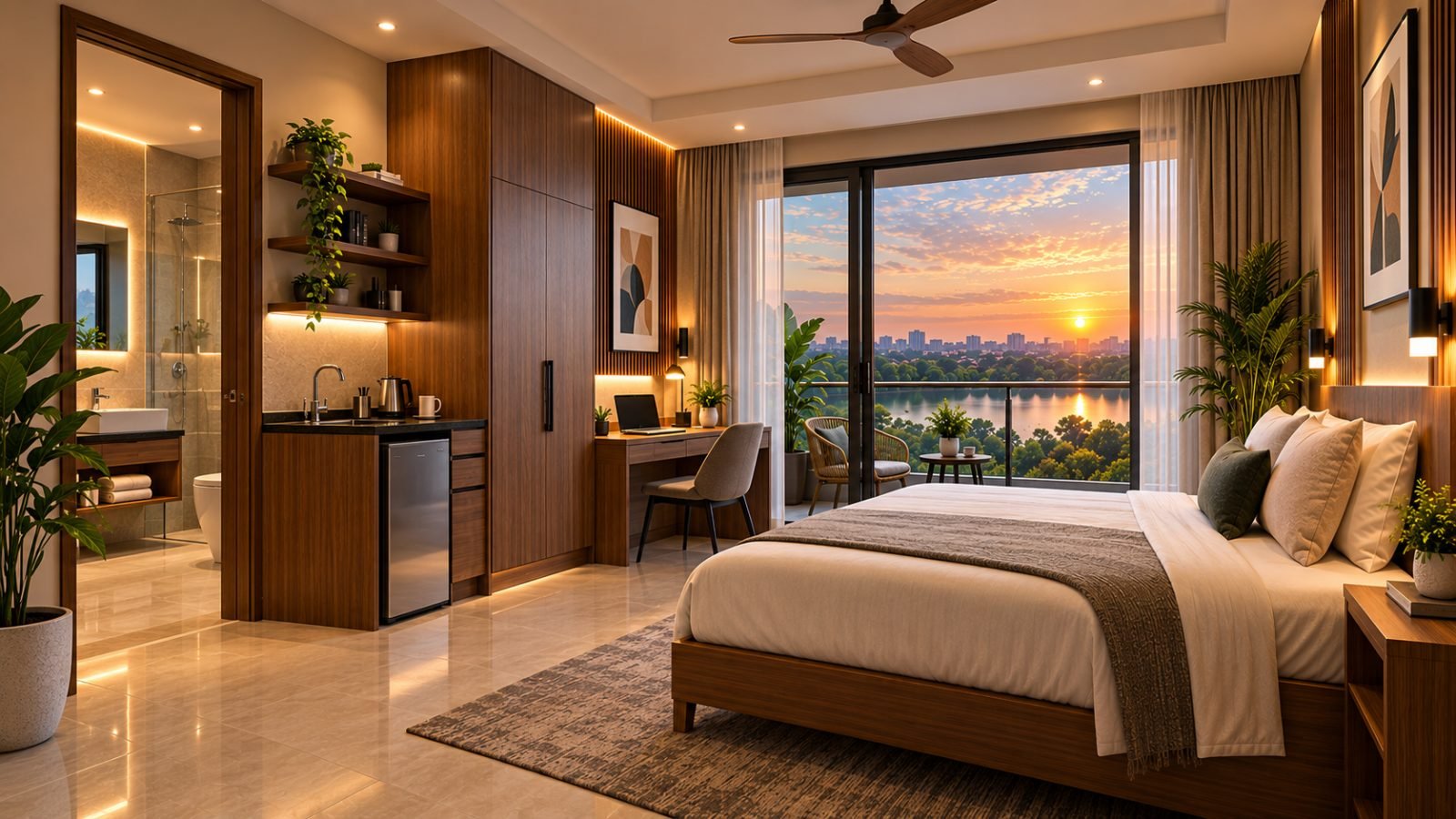 Executive studio with kitchenette