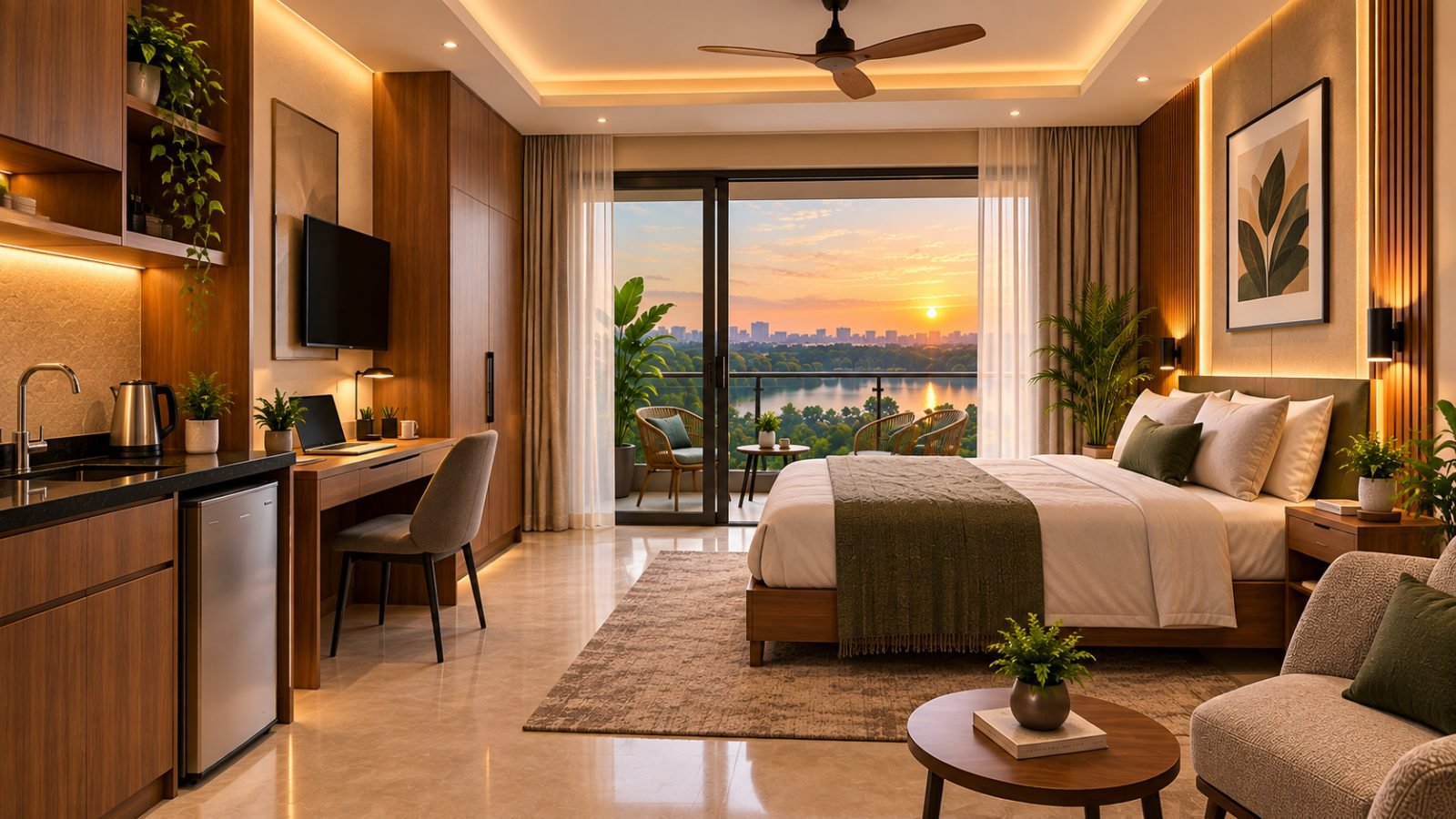 Executive studio with balcony
